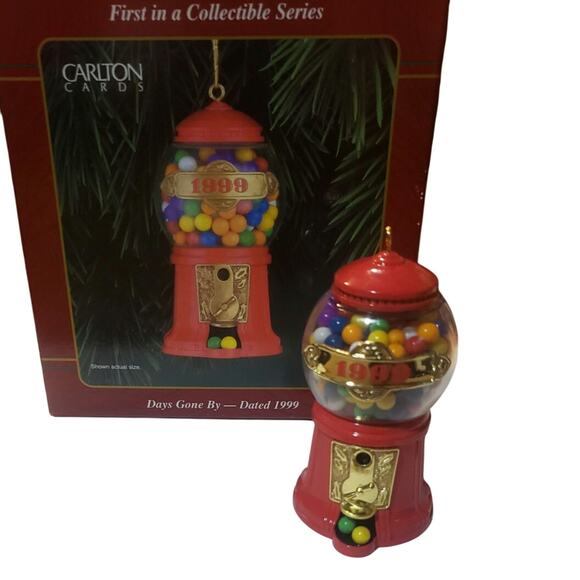 Carlton Cards "1999" Gumball Christmas "Days Gone By" Ornament Orig Box 3" - Picture 3 of 4